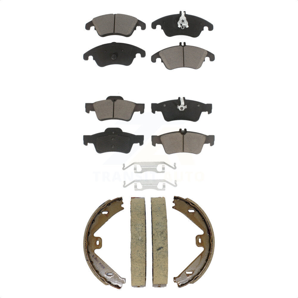 Ceramic Brake Pads Parking Shoes Front Rear Kit For Mercedes-Benz E350 E400 E250