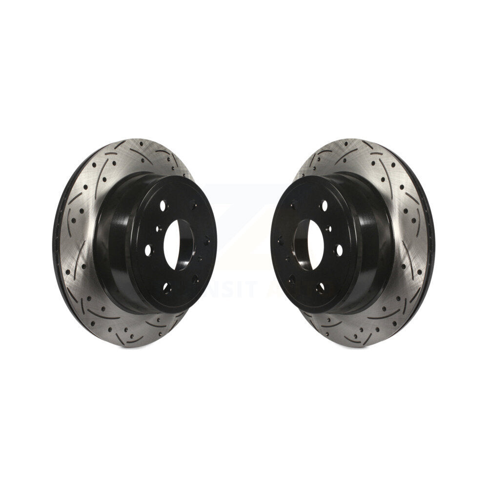 Drilled Slot Brake Rotor Rear Pair For Chevrolet GMC Sierra 1500 Silverado Tahoe