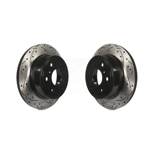 Drilled Slot Brake Rotor Rear Pair For Chevrolet GMC Sierra 1500 Silverado Tahoe