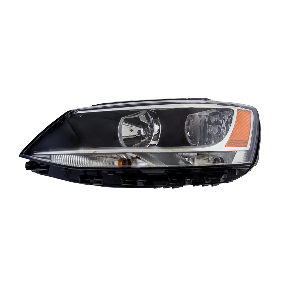 Front Left Driver Side Halogen Headlight Assembly 2011-2016 Volkswagen Jetta