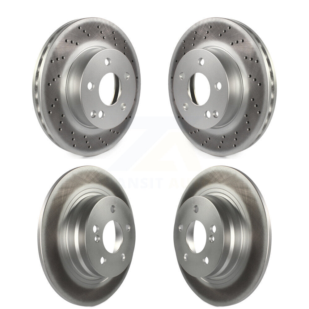 Coated Disc Brake Rotors Front Rear Kit For Mercedes-Benz C250 C230