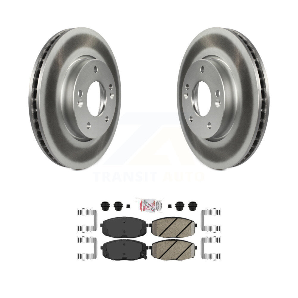 Coated Disc Brake Rotors And Ceramic Pads Front Kit For Kia Forte Koup Forte5