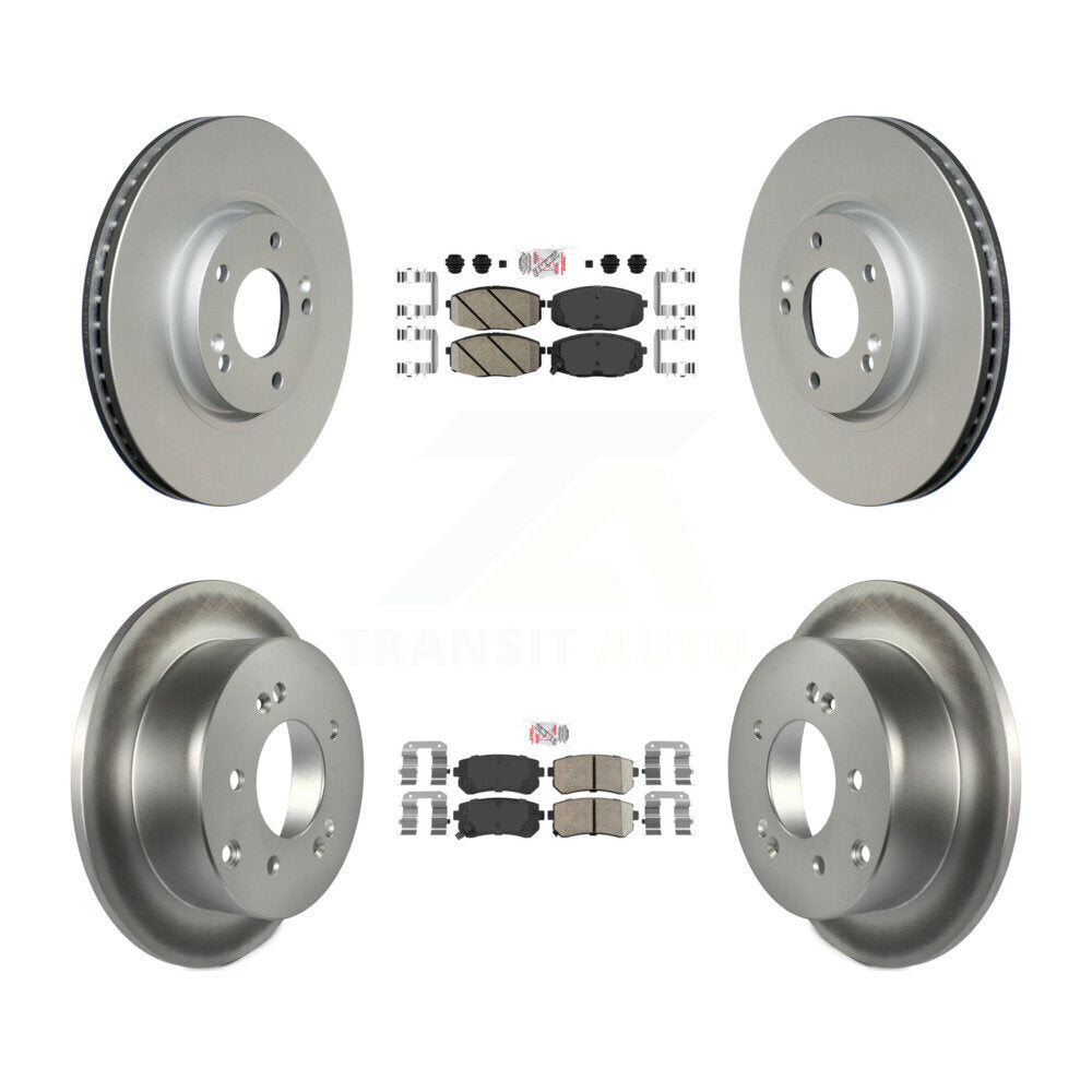 Ceramic Pad And Coated Disc Brake Rotor Front Rear Kit For Kia Forte Koup Forte5