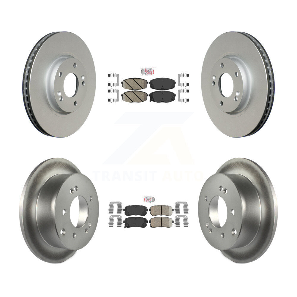 Ceramic Pad And Coated Disc Brake Rotor Front Rear Kit For Kia Forte Koup Forte5