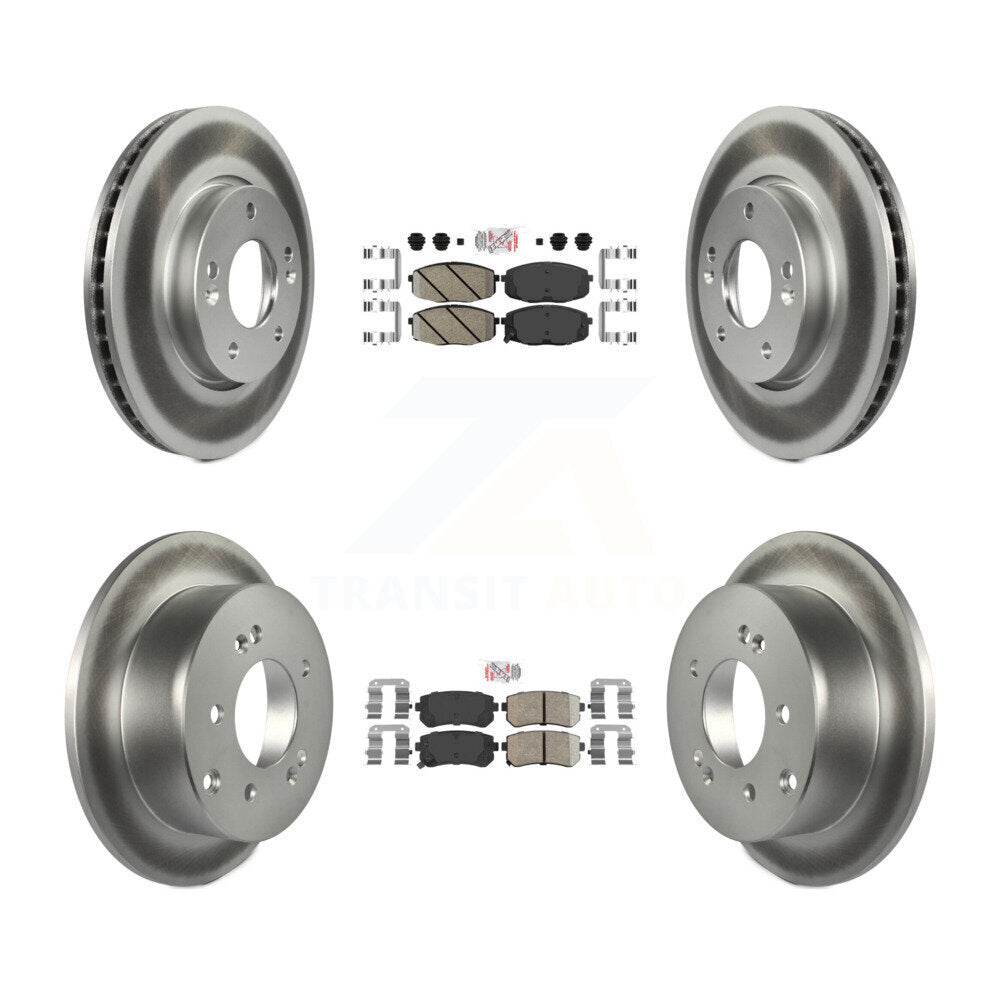 Ceramic Pad And Coated Disc Brake Rotor Front Rear Kit For Kia Forte Koup Forte5