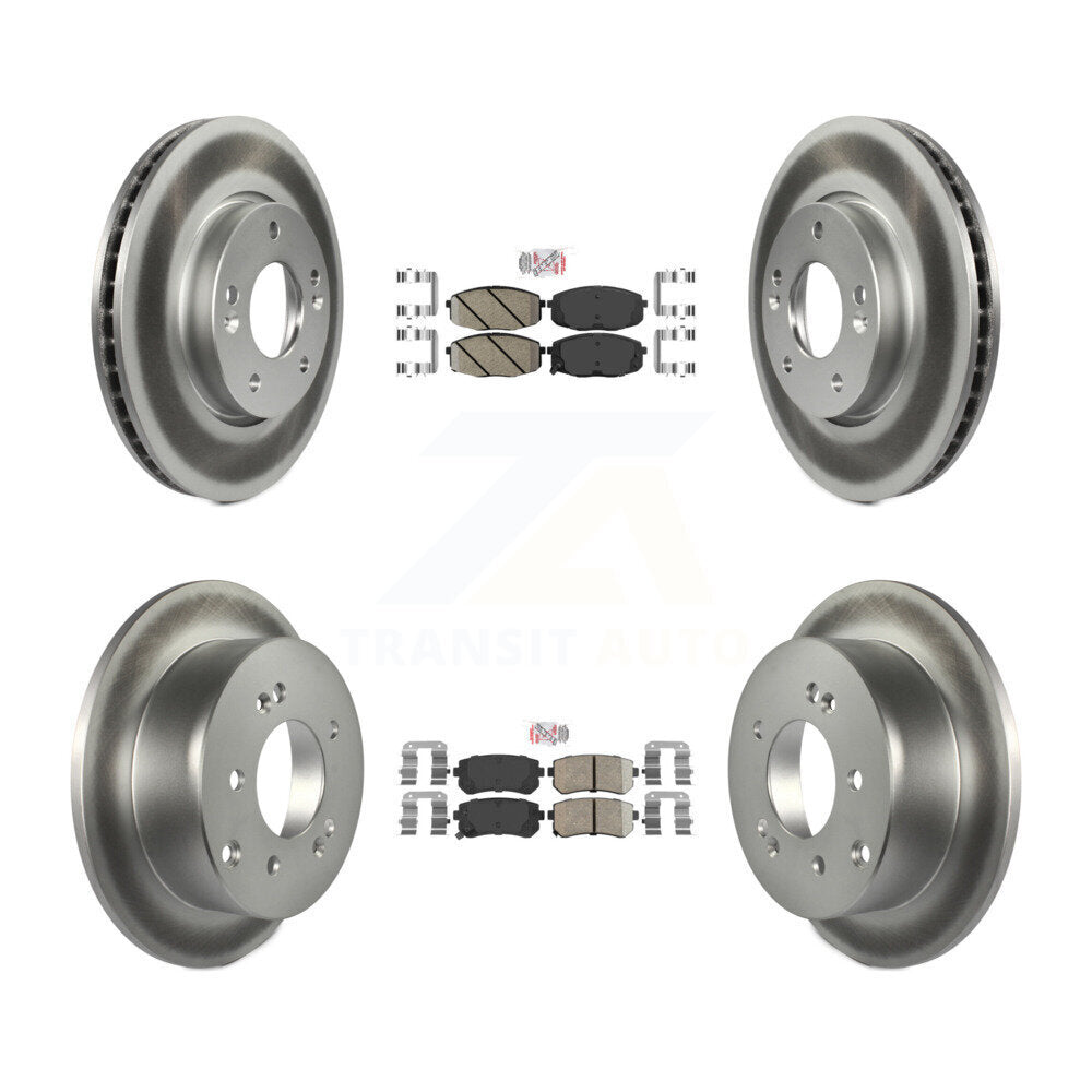 Ceramic Pad And Coated Disc Brake Rotor Front Rear Kit For Kia Forte Koup Forte5