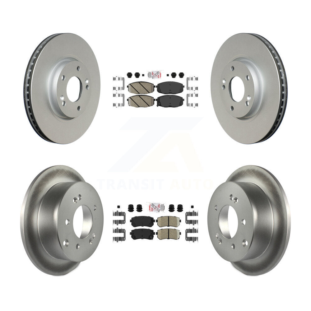 Ceramic Pad And Coated Disc Brake Rotor Front Rear Kit For Kia Forte Koup Forte5