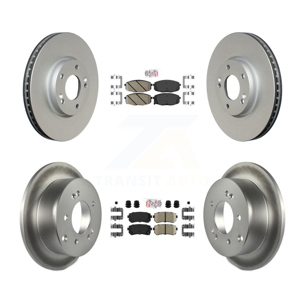 Ceramic Pad And Coated Disc Brake Rotor Front Rear Kit For Kia Forte Koup Forte5