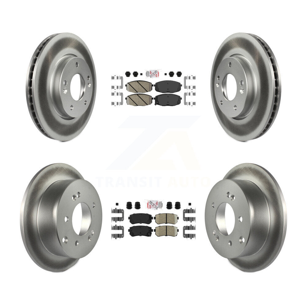 Ceramic Pad And Coated Disc Brake Rotor Front Rear Kit For Kia Forte Koup Forte5