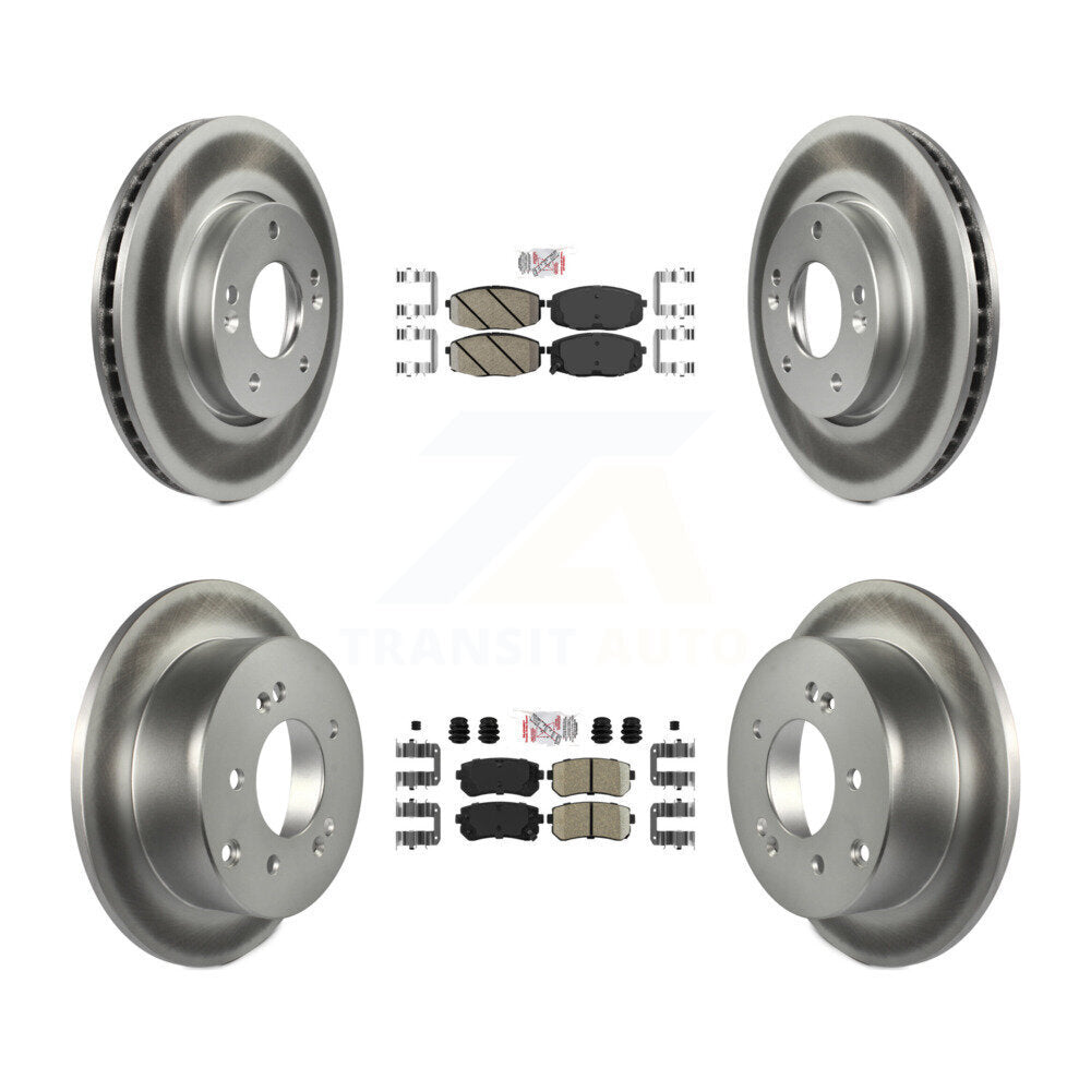 Ceramic Pad And Coated Disc Brake Rotor Front Rear Kit For Kia Forte Koup Forte5