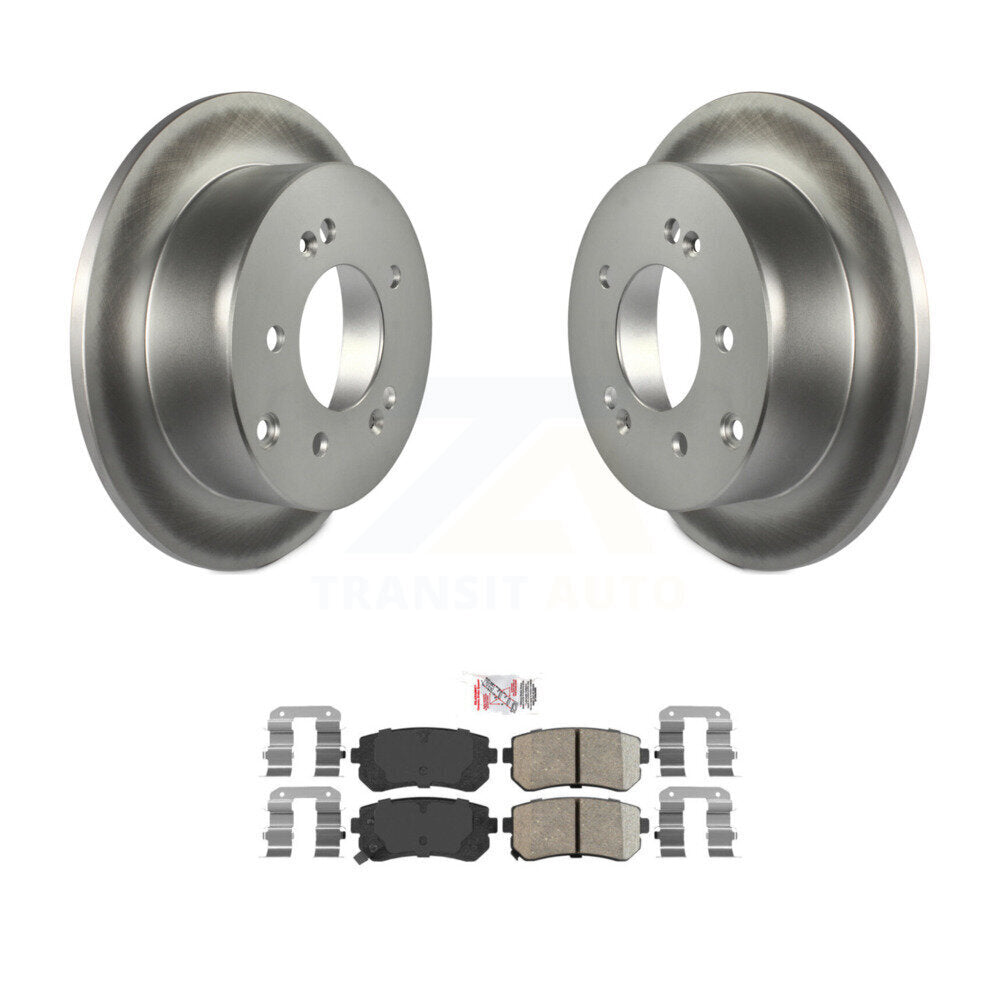 Coated Disc Brake Rotors And Ceramic Pads Rear Kit For Kia Forte Koup Forte5