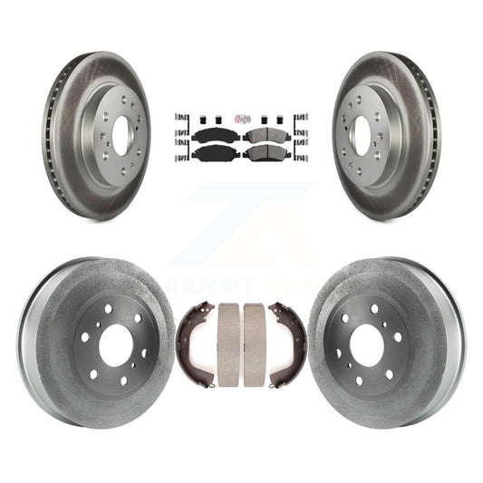 Disc Brake Rotors Semi-Metallic Pad Coat Drum Front Rear Kit For GMC Sierra 1500