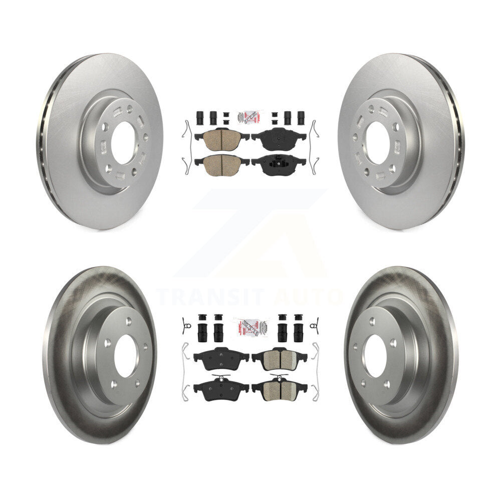 Ceramic Pads And Coated Disc Brake Rotors Front Rear Kit For Mazda 5