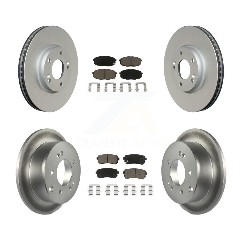 Coated Disc Brake Rotor And Ceramic Pad Front Rear Kit For Kia Forte Koup Forte5