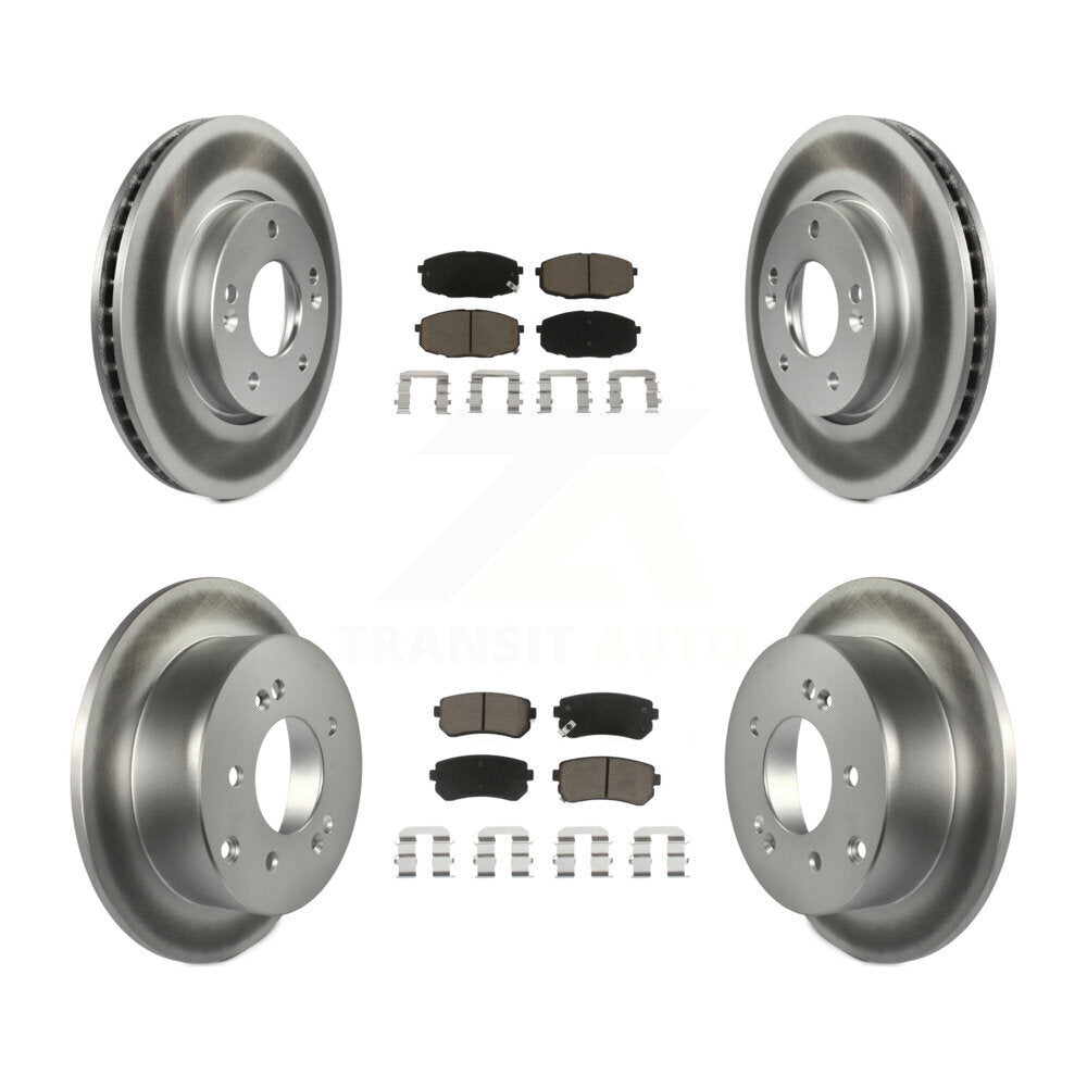 Coated Disc Brake Rotor And Ceramic Pad Front Rear Kit For Kia Forte Koup Forte5