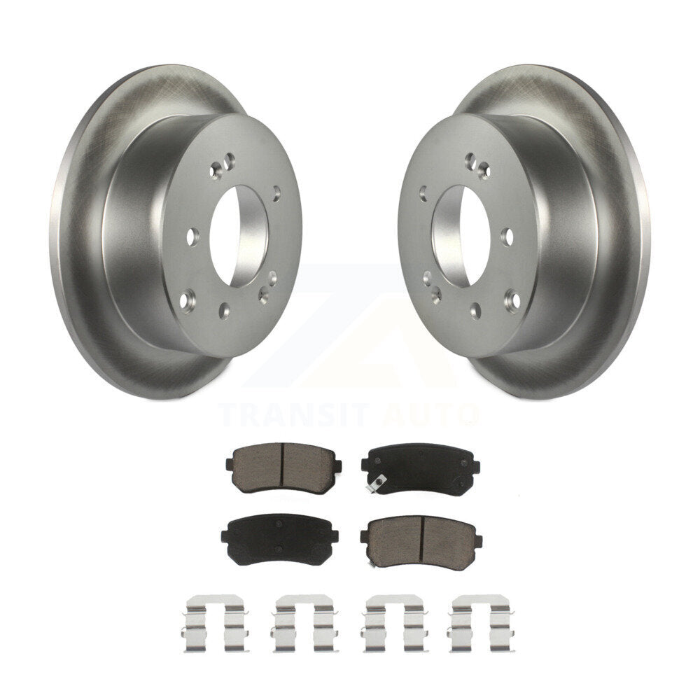 Coated Disc Brake Rotors And Ceramic Pads Rear Kit For Kia Forte Koup Forte5