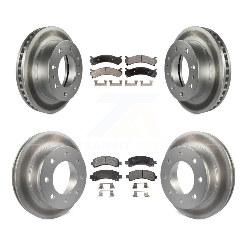 Coat Brake Rotor Semi-Metallic Pad Front Rear Kit For Chevrolet Express 2500 GMC