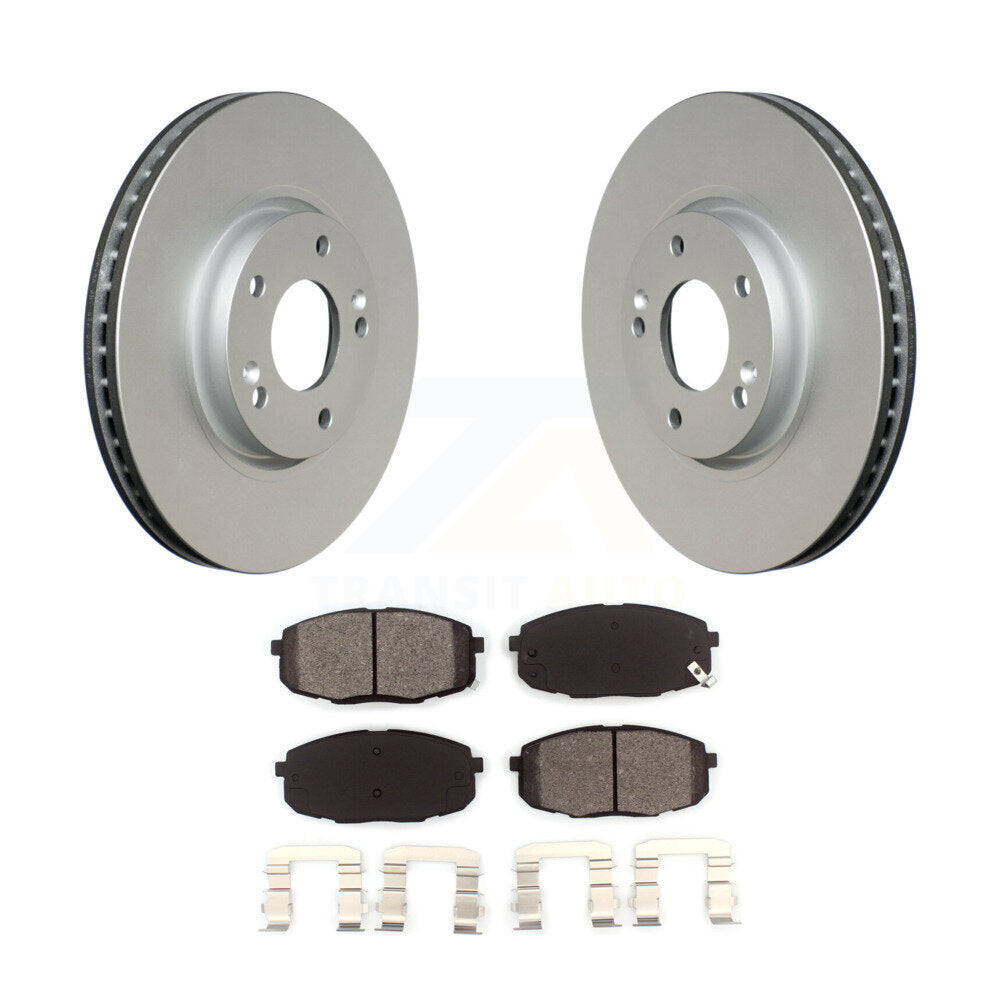 Coated Disc Brake Rotors & Semi-Metallic Pad Front Kit For Kia Forte Koup Forte5