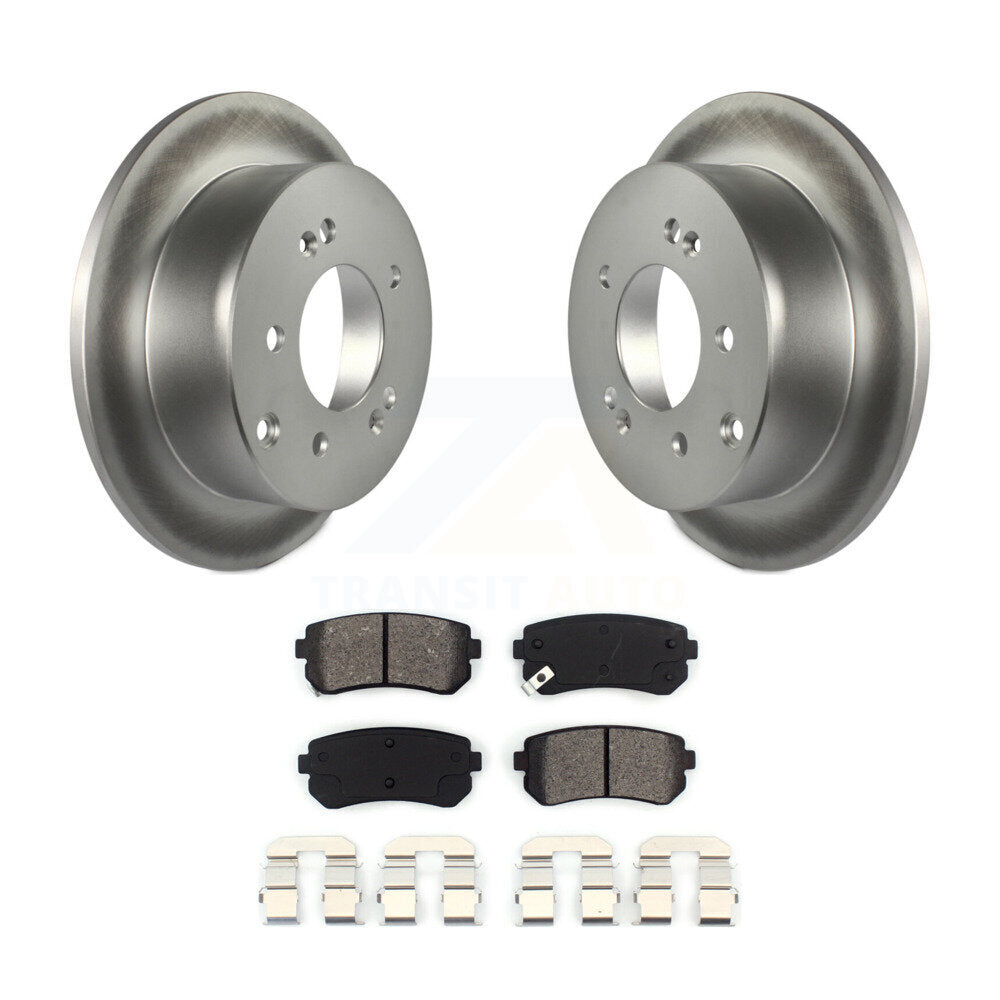 Coated Disc Brake Rotor And Semi-Metallic Pad Rear Kit For Kia Forte Koup Forte5