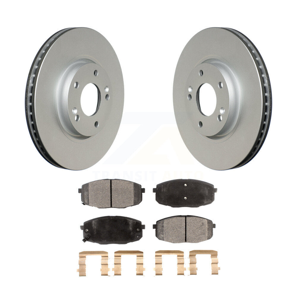 Coated Disc Brake Rotors And Ceramic Pads Front Kit For Kia Forte Koup Forte5