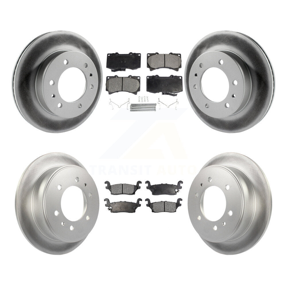 Coated Disc Brake Rotors And Ceramic Pads Front Rear Kit For Hummer H3 H3T