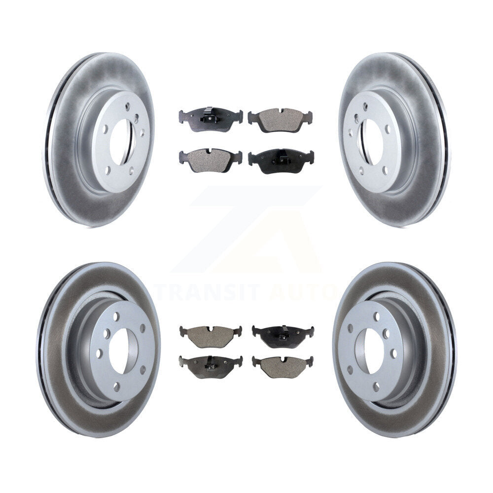 Coated Brake Rotor Ceramic Pad Front Rear Kit For BMW 325i 325Ci 328i 323Ci 323i