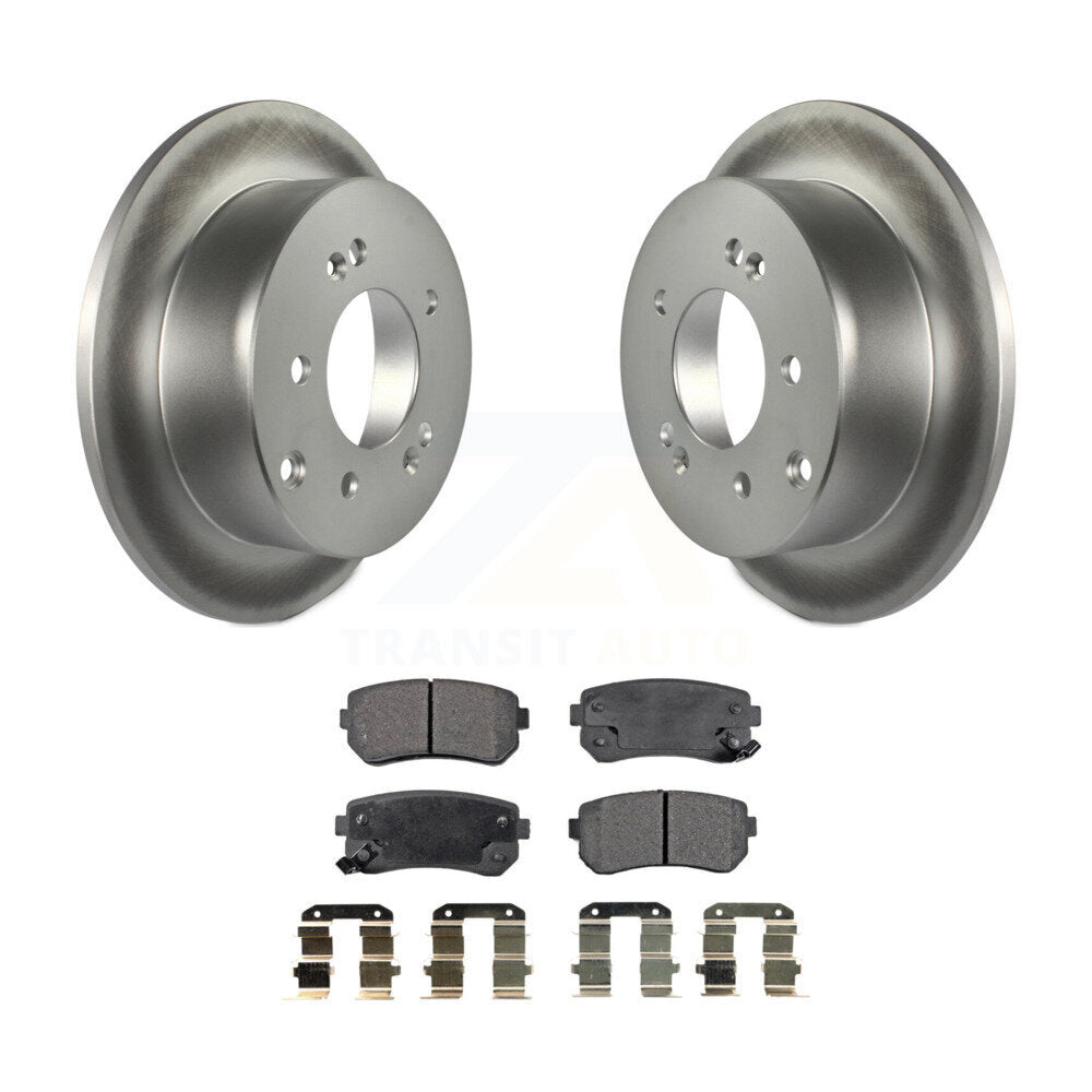 Coated Disc Brake Rotors And Ceramic Pads Rear Kit For Kia Forte Koup Forte5