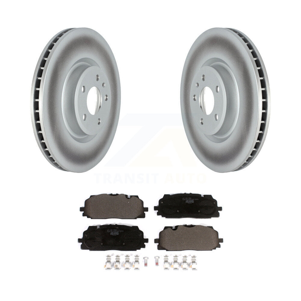 Coated Disc Brake Rotors & Ceramic Pad Front Kit For Audi Q7 SQ5 S5 S4 Sportback
