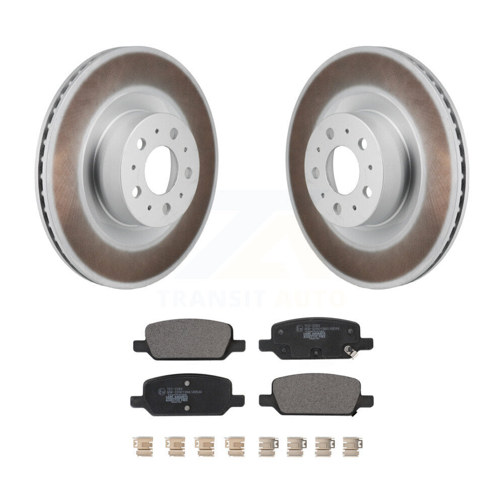 Coated Brake Rotor & Ceramic Pad Rear Kit For Tesla Y With Gray Painted Calipers
