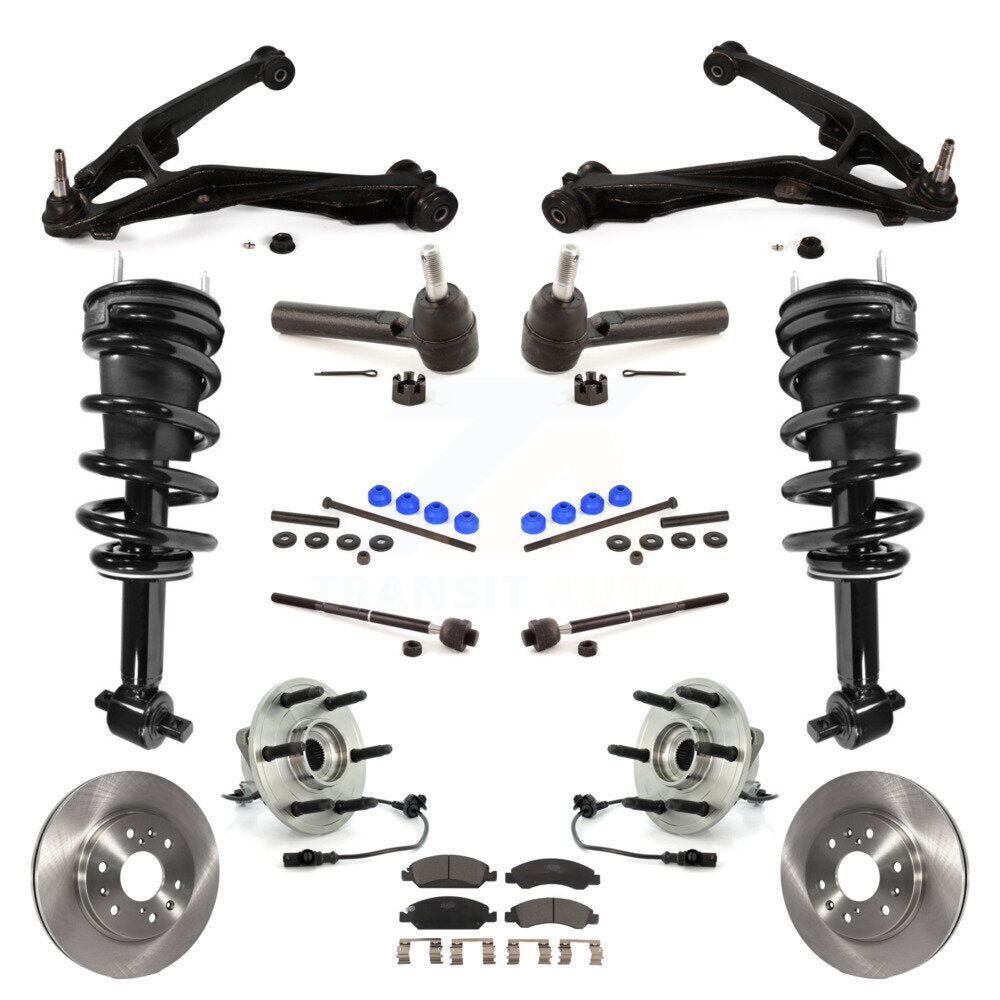 Disc Rotor Brake Pad Bearing Arm Suspension Front Kit (15Pc) For GMC Sierra 1500