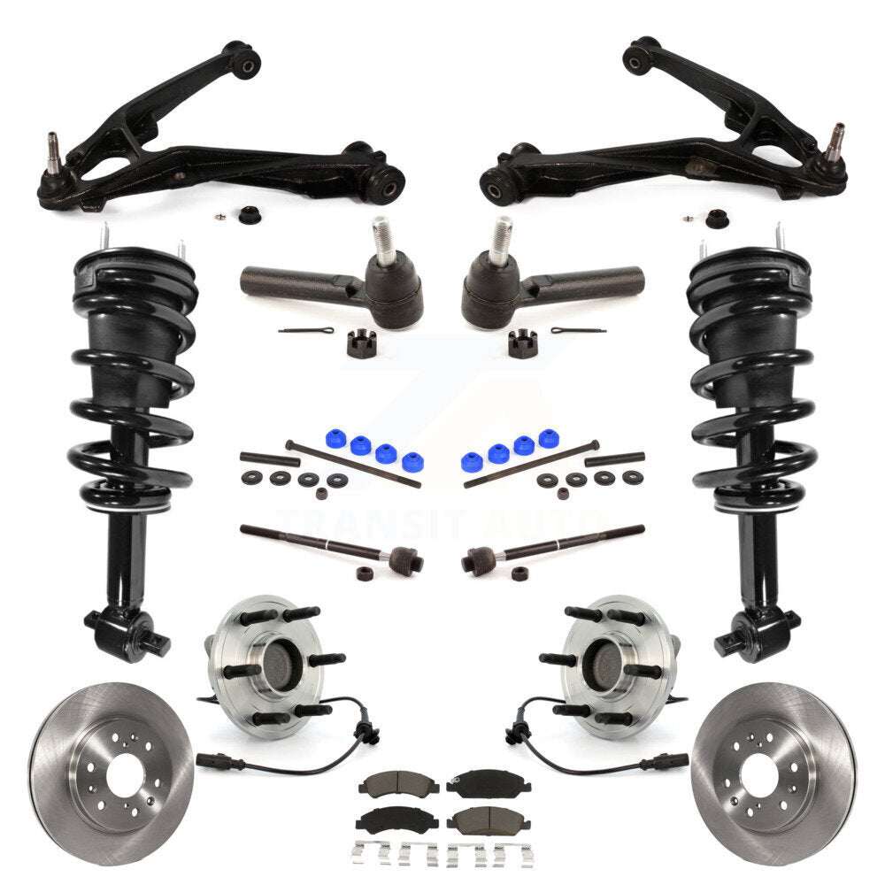 Disc Rotor Brake Pad Bearing Arm Suspension Front Kit (15Pc) For GMC Sierra 1500