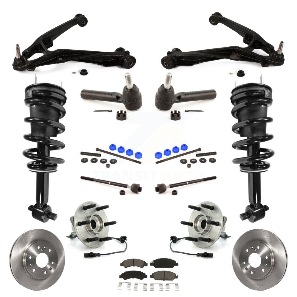 Disc Rotor Brake Pad Bearing Arm Suspension Front Kit (15Pc) For GMC Sierra 1500
