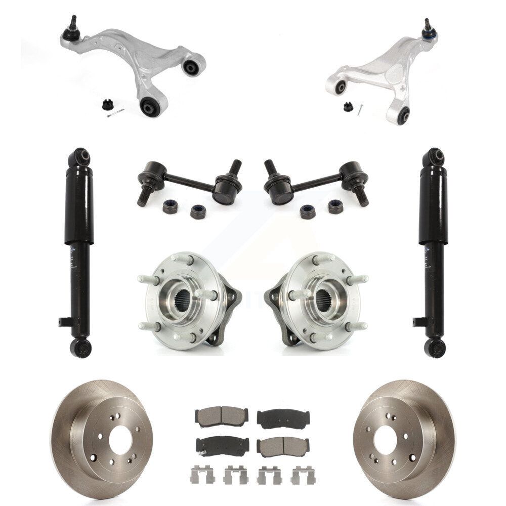 Brake Pads Bearing Suspension Rear Kit (11Pc) For 2007-2009 Hyundai Santa Fe AWD