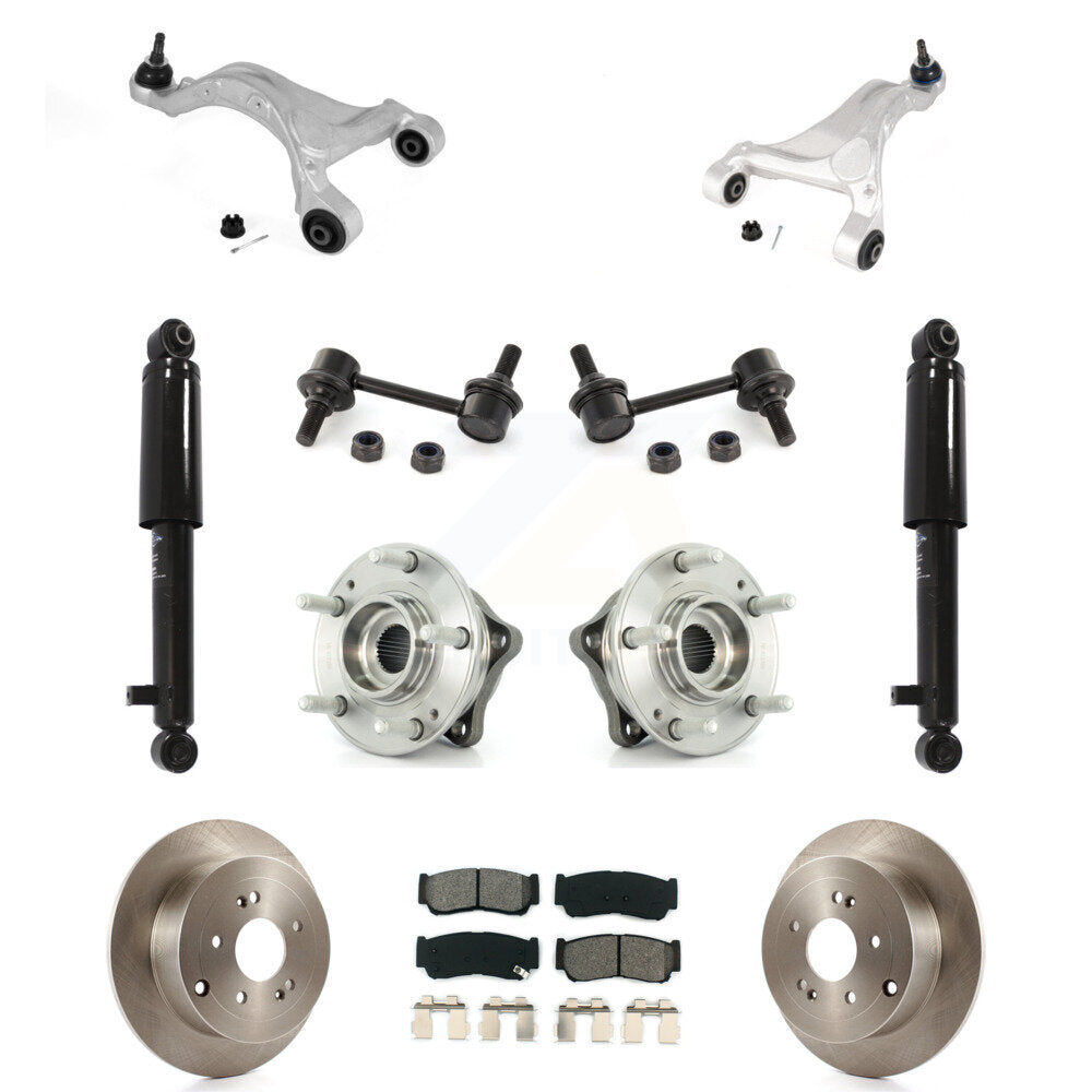 Brake Pads Bearing Suspension Rear Kit (11Pc) For 2007-2009 Hyundai Santa Fe AWD