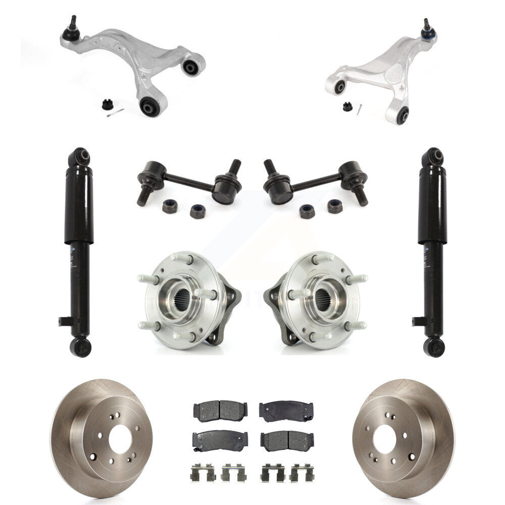 Brake Pads Bearing Suspension Rear Kit (11Pc) For 2007-2009 Hyundai Santa Fe AWD