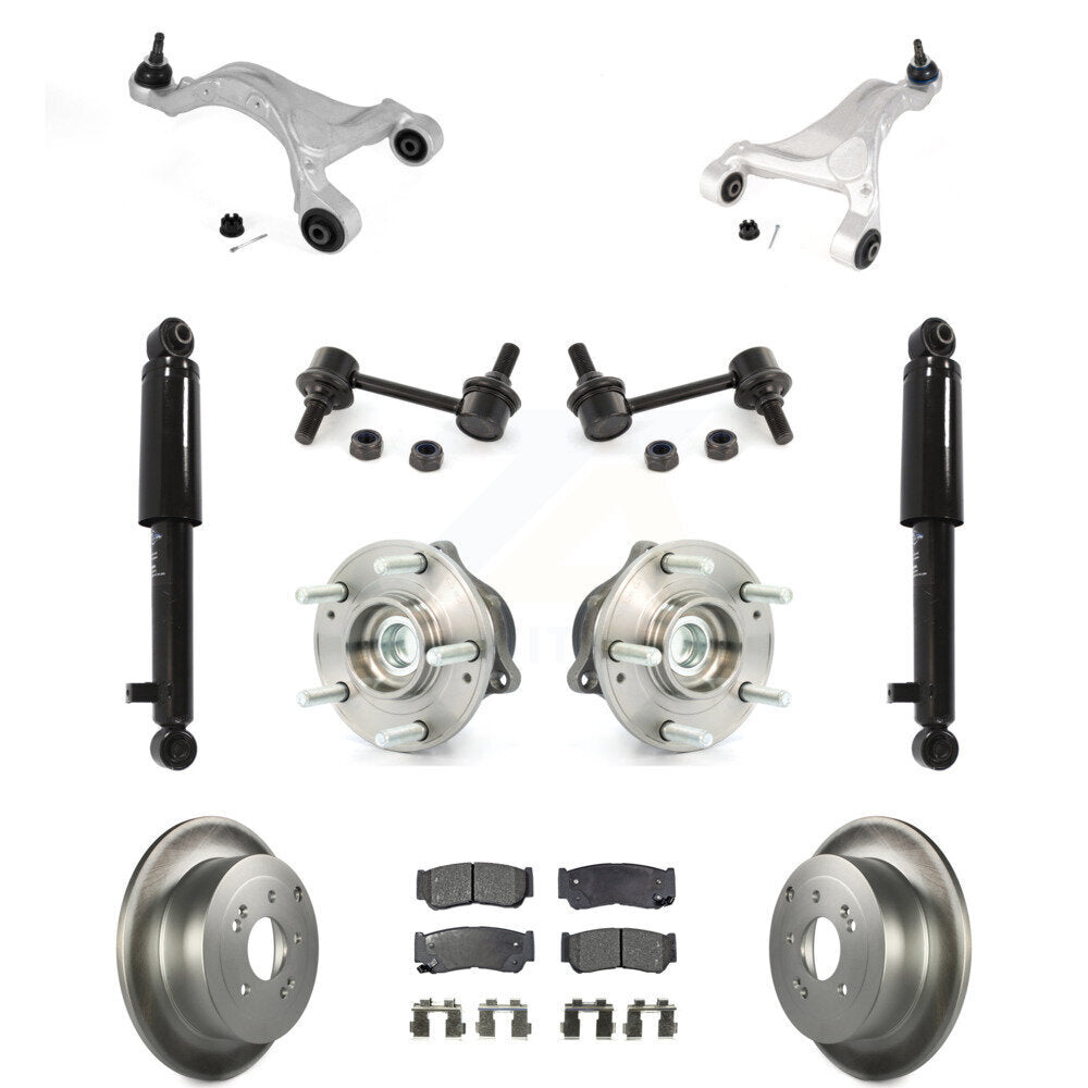 Brake Pads Bearing Suspension Rear Kit (11Pc) For 2007-2009 Hyundai Santa Fe FWD
