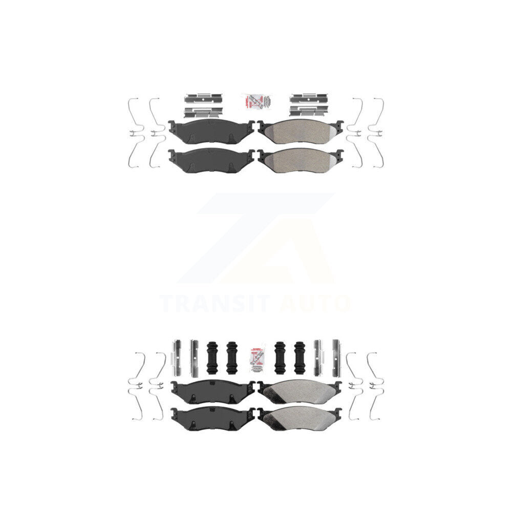 Semi-Metallic Disc Brake Pads Front Rear Kit For Ford F-450 Super Duty F-550 IC
