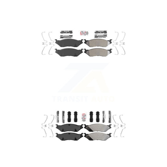 Semi-Metallic Disc Brake Pads Front Rear Kit For Ford F-450 Super Duty F-550 IC