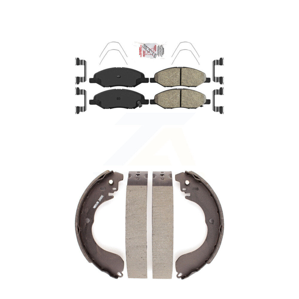Ceramic Disc Brake Pads Front Rear Kit For 2008 Nissan Versa 4-Wheel ABS