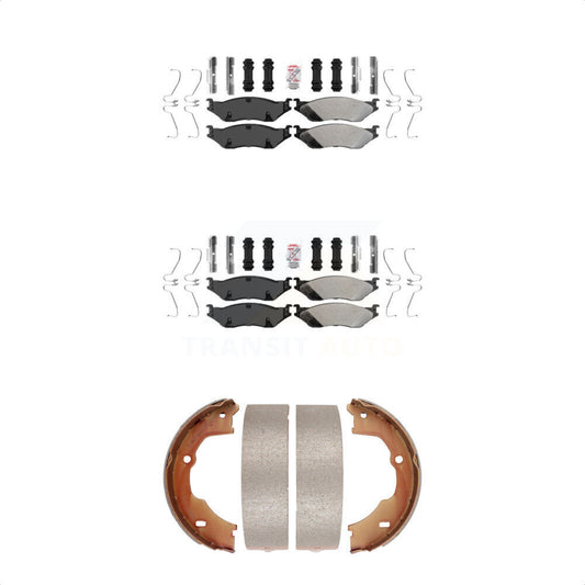 Semi-Metallic Disc Brake Pads Front Rear Kit For Ford F-450 Super Duty F-550 LCF