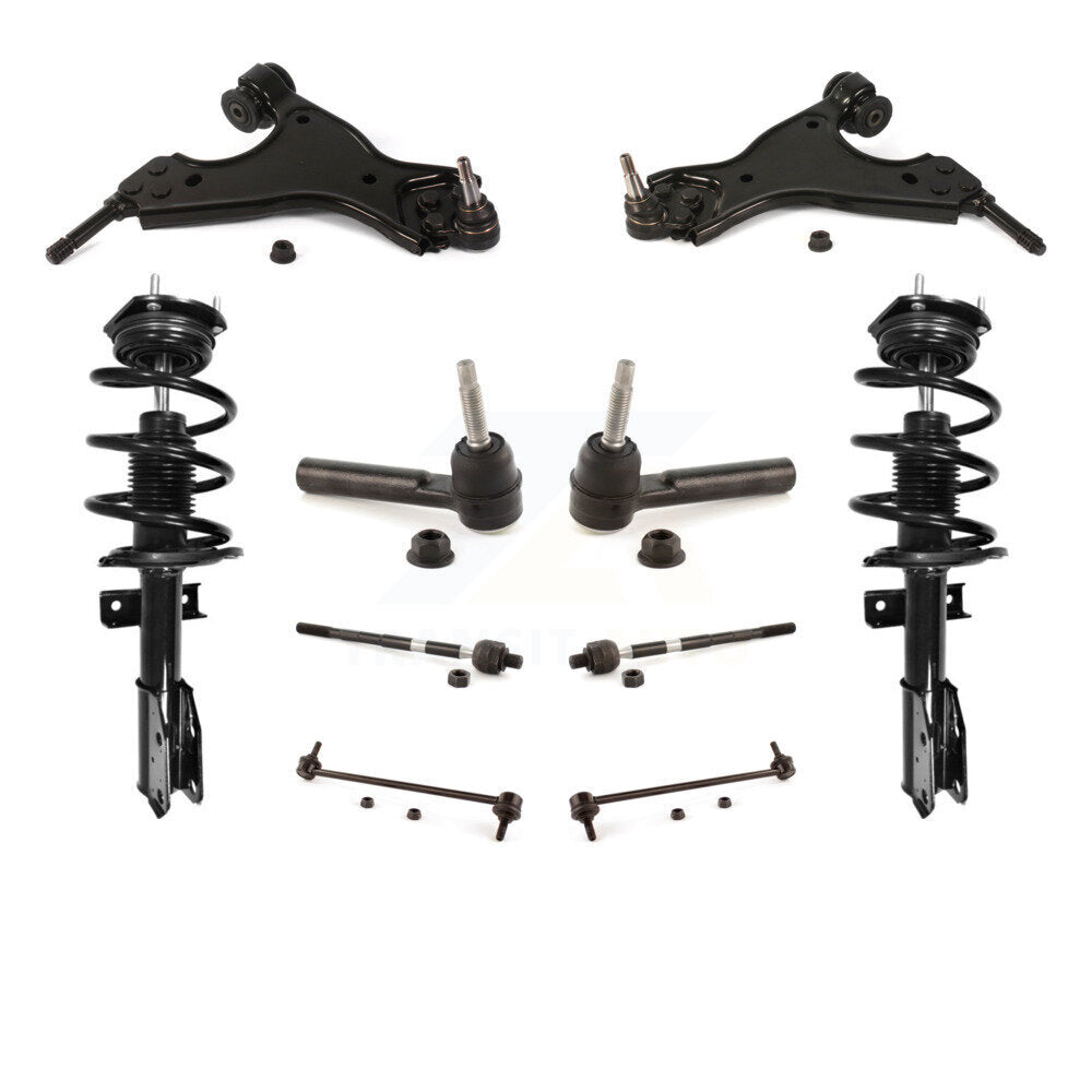 Arms Complete Shock Tie Rods Link Sway Bar Front Kit (10Pc) For GMC Acadia Buick