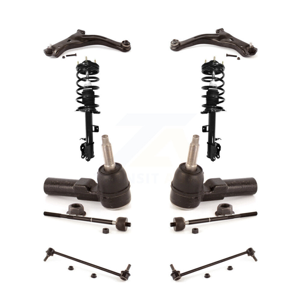 Arms And Complete Shock Tie Rods Link Sway Bar Front Kit (10Pc) For Ford Escape