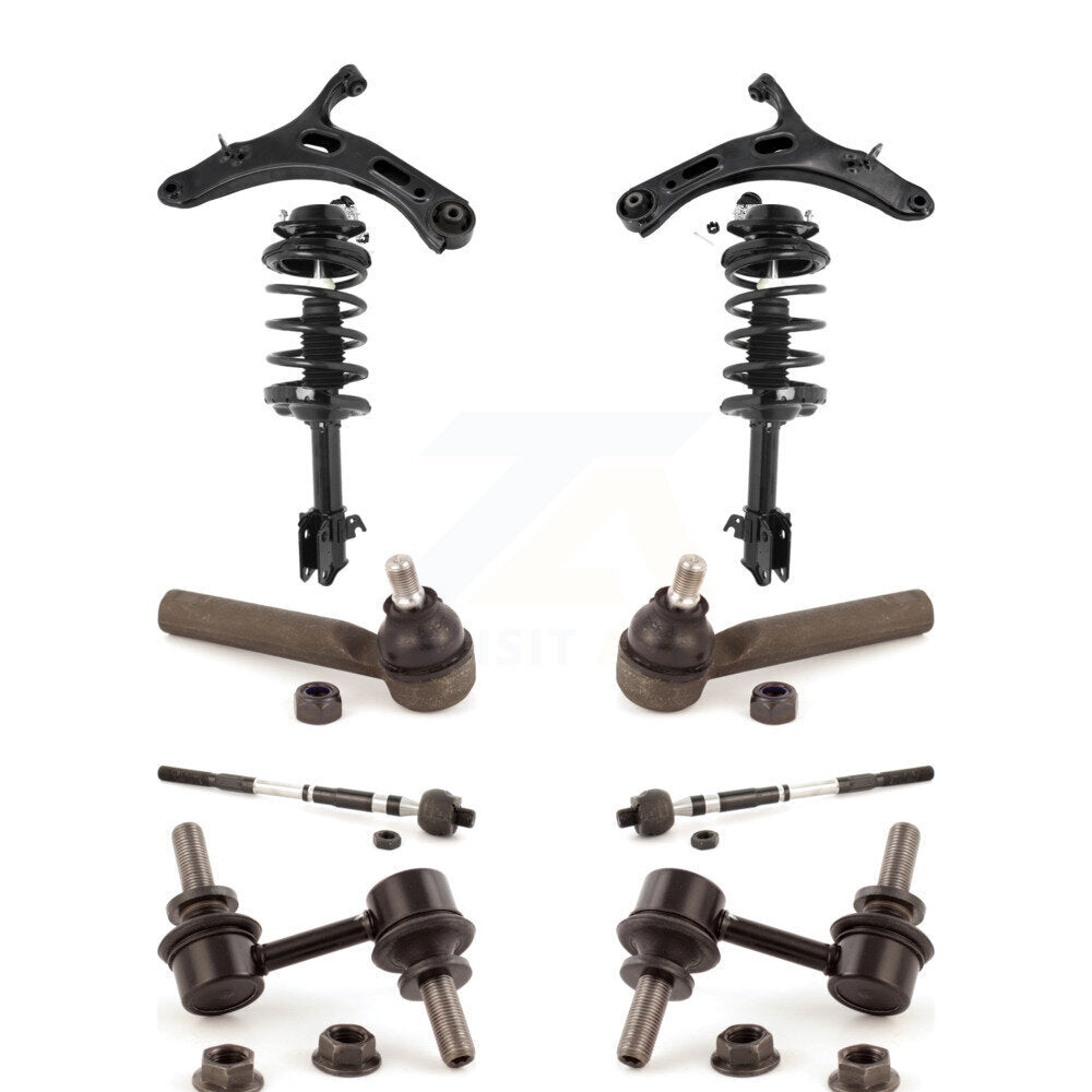 Arms & Complete Shock Tie Rods Link Sway Bar Front Kit (10Pc) For Subaru Outback
