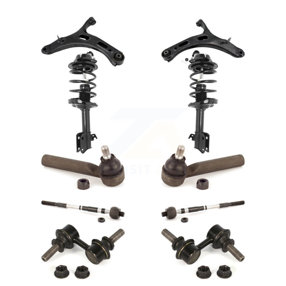Arms & Complete Shock Tie Rods Link Sway Bar Front Kit (10Pc) For Subaru Legacy