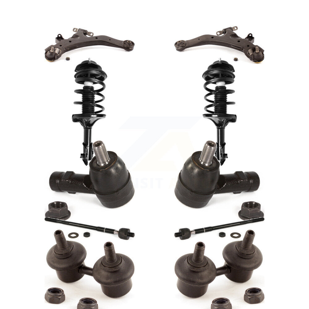 Arms Complete Shock Tie Rods Link Sway Bar Front Kit (10Pc) For Hyundai Elantra