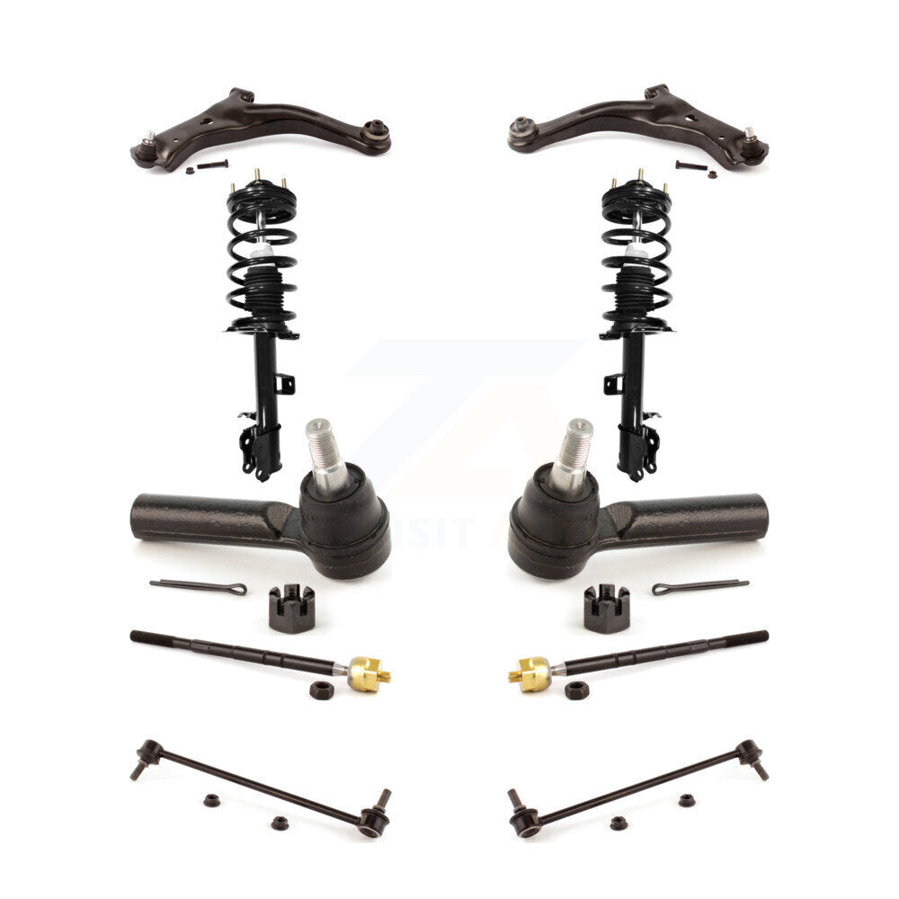 Arms & Complete Shock Tie Rods Link Sway Bar Front Kit (10Pc) For Mazda Tribute