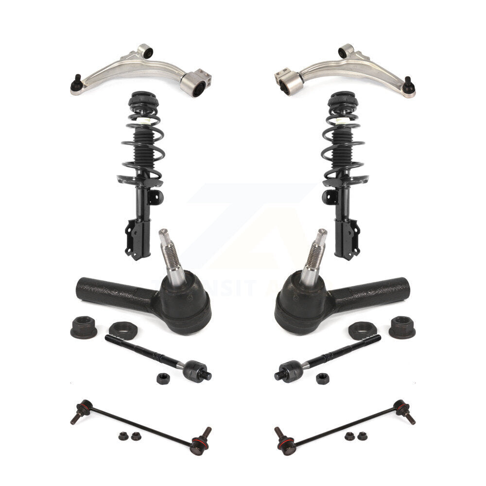 Arms And Complete Shock Tie Rods Link Sway Bar Front Kit (10Pc) For Buick Verano