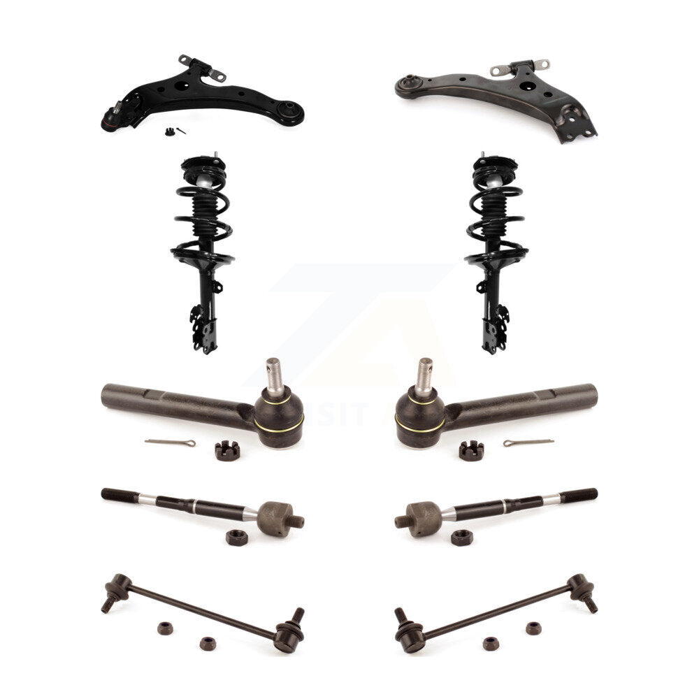Arms And Complete Shock Tie Rods Link Sway Bar Front Kit For Toyota Highlander