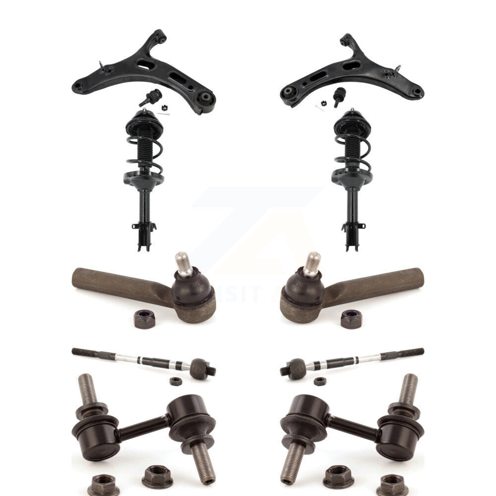 Arms & Complete Shock Tie Rods Link Sway Bar Front Kit (10Pc) For Subaru Outback