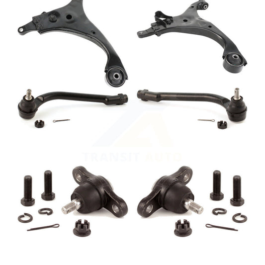 Suspension Control Arm Tie Rod End Ball Joint Front Kit (6Pc) For Kia Forte Koup